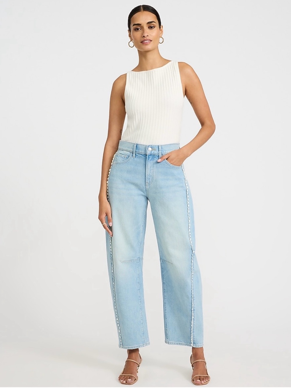 Express Light Blue High-Rise with Side Crotched Detail